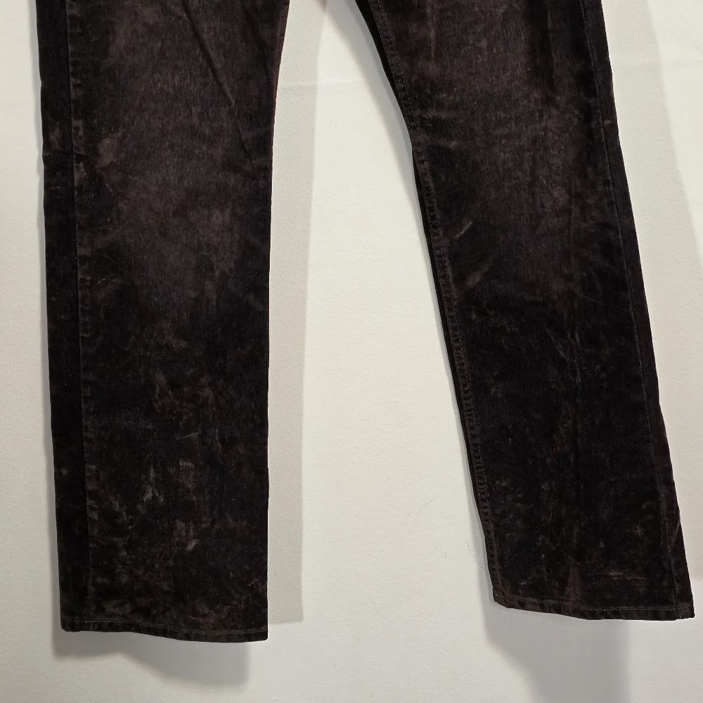 Zara Chocolate Brown Black Straight-Leg Velvet Pants - Picture 3 of 8
